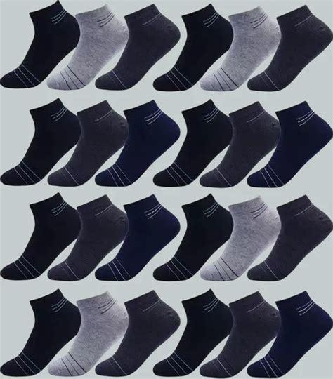 MjeSocks Pack of 12 Men & Women Ankle Length Cotton Self Design Regular ...