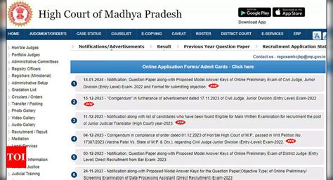 High Court of Madhya Pradesh Proposed Model Answer Keys for Online ...