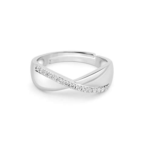 Moonlit Twirl Rhodium Plated 925 Sterling Silver Men's Ring – Zavya