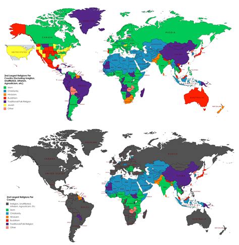 Hinduism Other Countries Map Second Largest Religion In European