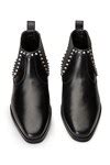 Buy Black Metal Spike Jackie Embellished Leather Boots For Men by ...