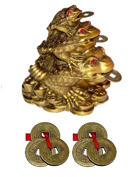 Buy APNA KANHA® Triple Luck Money Frog Family On Wealth Coins Triple ...