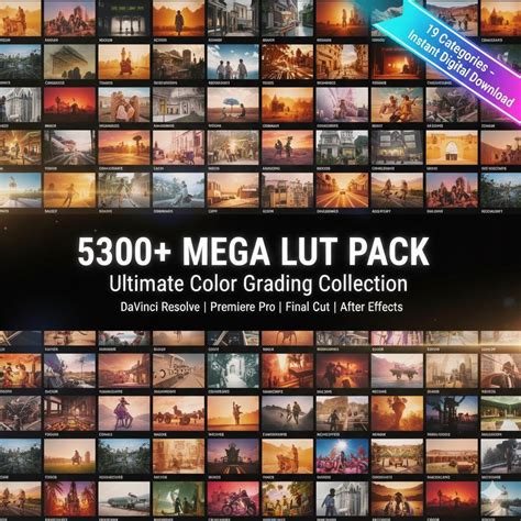 5300+ Mega LUT Pack | Luts Ultimate Color Grading Collection | 19 ...