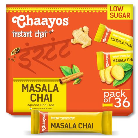 Buy Chaayos Instant Tea Masala Premix with low sugar (36 Sachets ...