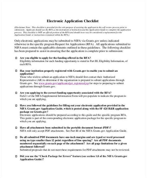 Application Form Checklist Example 的图像结果