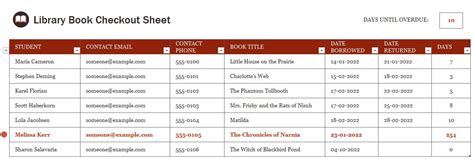 Image result for Library Book Check Out in Excel