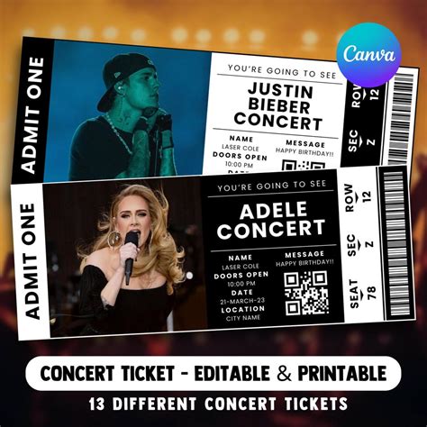 Concert Ticket Printable Template - Free Printable US