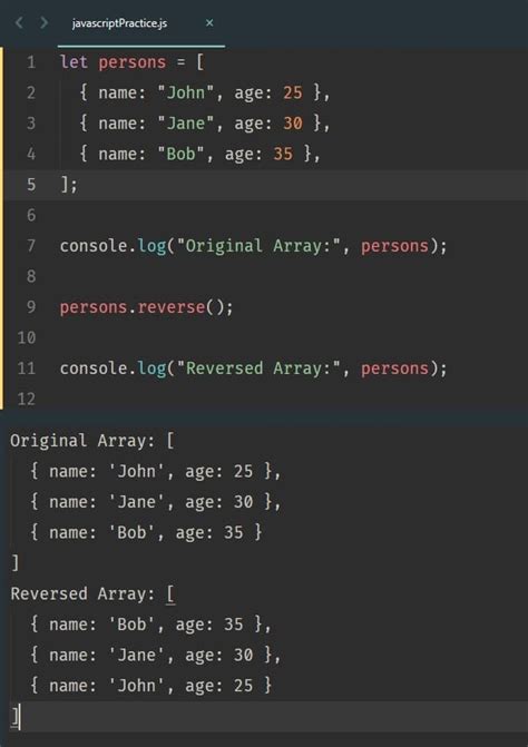 How to Reverse an Array in JavaScript 的图像结果