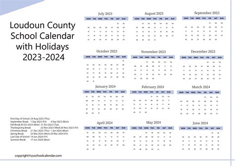Loudoun County Public Schools Calendar - US School Calendar
