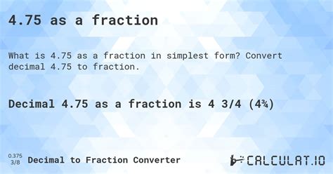 4.75 as a fraction - Calculatio