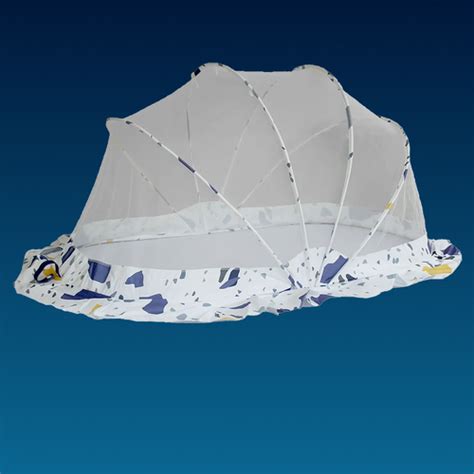 Children's play tent with a terrazzo pattern on a blue background