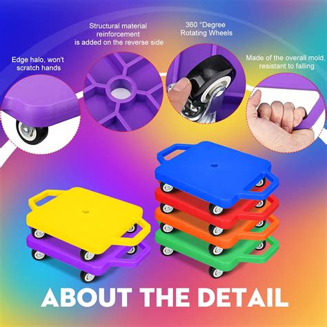 Buy 12 PCS Sports Scooter Board with Handles Non-Marring Plastic ...