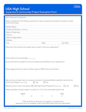 Evaluation Forms For A Community Project - Fill and Sign Printable ...