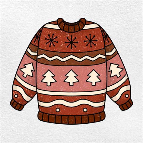 Christmas Sweater Drawing - HelloArtsy
