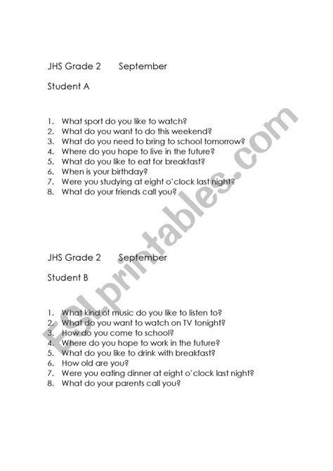 Interview Worksheet Grade 2 的图像结果