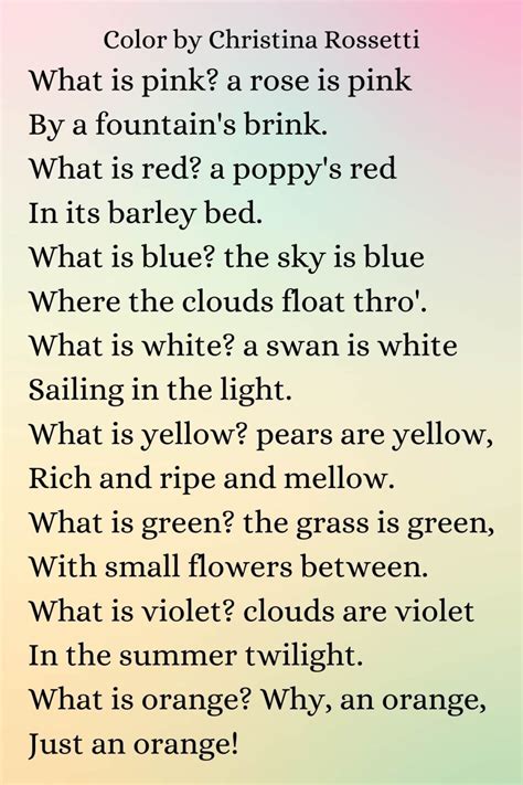 Image result for Color Poems. Examples