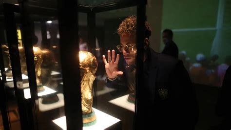 Neymar Looking at World Cup Trophy | Know Your Meme