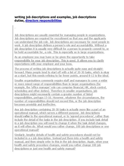 Job Description Examples 的图像结果