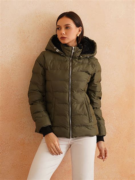 Olive Green Puffer Hooded Jacket | Beatnik India