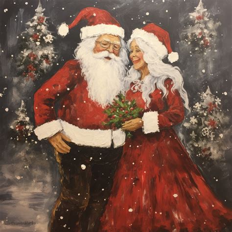 Mr. And Mrs. Santa Claus Art Free Stock Photo - Public Domain Pictures