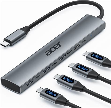Amazon.com: Acer USB C Hub 4 Ports, Multiple USB 3.0 Hub, USBC Splitter ...