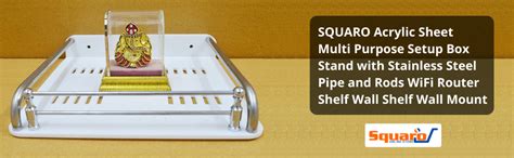 SQUARO Acrylic Sheet Multi Purpose Setup Box Stand with Stainless Steel ...