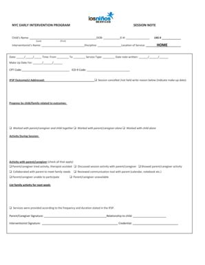 Fillable Online NYC EARLY INTERVENTION PROGRAM NOTE Fax Email Print ...