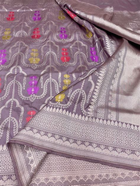 Pure Katan Silk Handloom Banarasi Saree - All Over Kadiyal Jaal Work ...