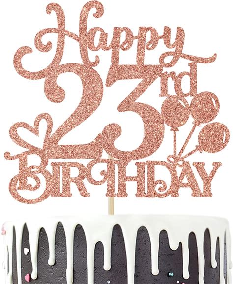 Hequoyer Happy 23rd Birthday Cake Topper, Hello 23, Cheers to India | Ubuy
