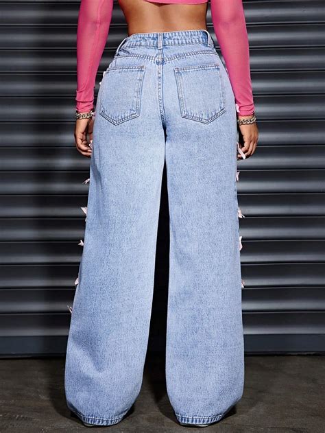Bow Straight Leg Jeans | Savana | Bestsellers
