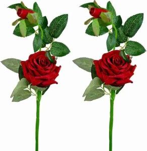 JINIYA Red Rose Artificial Flower Price in India - Buy JINIYA Red Rose ...
