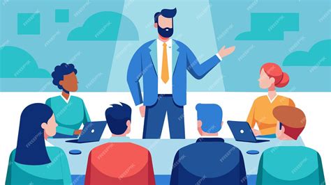 Premium Vector | A person standing tall and speaking confidently in a ...