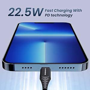 Ambrane Type-C to Lightning USB Cable, 22.5W Fast Charging, 480Mbps ...