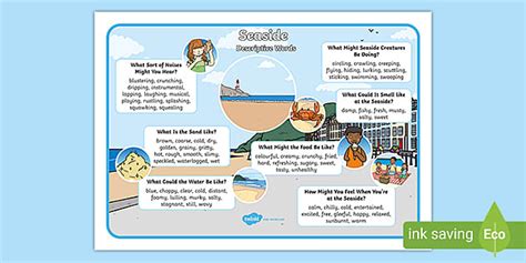 KS1 Seaside Descriptive Word Mat