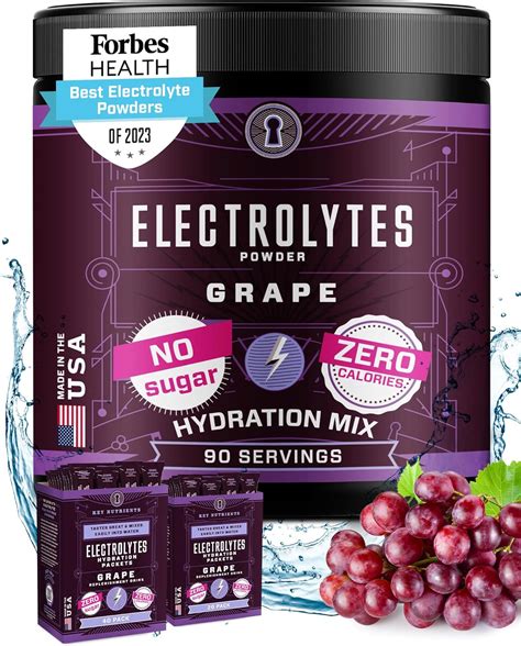 Amazon.com: KEY NUTRIENTS Electrolytes Powder No Sugar - Fruity Grape Electrolyte Drink Mix ...