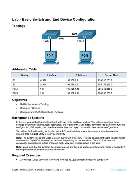 Image result for Lab 1 Configuring Basic Switch Setting