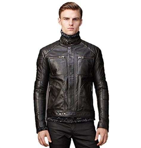 Buy NOORA Men's Pure Slim Fit Outerwear Leather Jacket (Size : XS to ...
