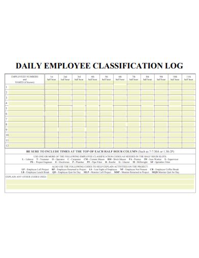 Image result for Daily Log Form