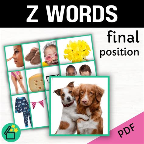 Z Words | Words ending with Z | Speech Therapy Resources | pdf ...