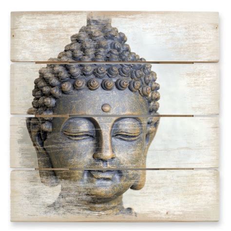 Buddha Face - Wood Print | wall-art.com