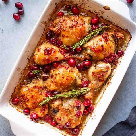 Baked Cranberry Chicken With Rosemary | Cranberry chicken, Cranberry ...