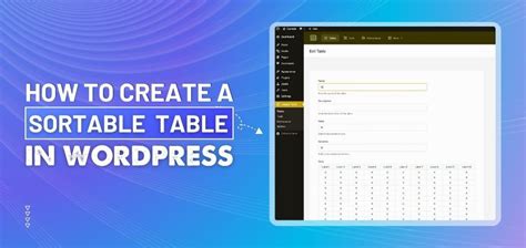 Sortable Table Template 的图像结果