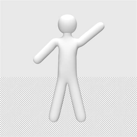 3d people pose rendered object illustration | Premium PSD