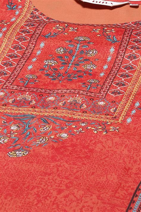 Rust A-Line Cotton Kurta