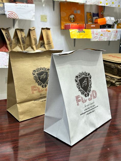 BRANDED KRAFT DELIVERY TAKEOUT BAGS - BROWN - 10.5’’ x 9’’ x 6 ...