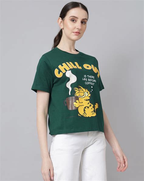 Garfield Printed Regular Fit Tshirt For Women – Free Authority