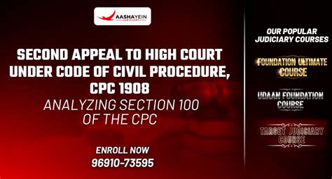 Second Appeal to High Court under Code of Civil Procedure, CPC 1908 ...