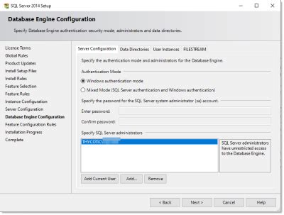 Image result for Authentication Mode for SQL Server 2014 Installation