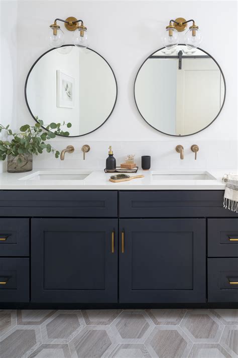 Double Vanity Round Bathroom Mirrors
