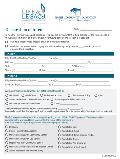 Fillable Online Declaration of Intent Fax Email Print - pdfFiller